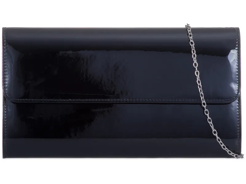 Black patent clutch bag hot sale