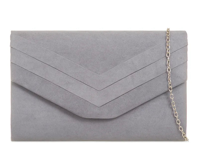 Gray suede clutch online