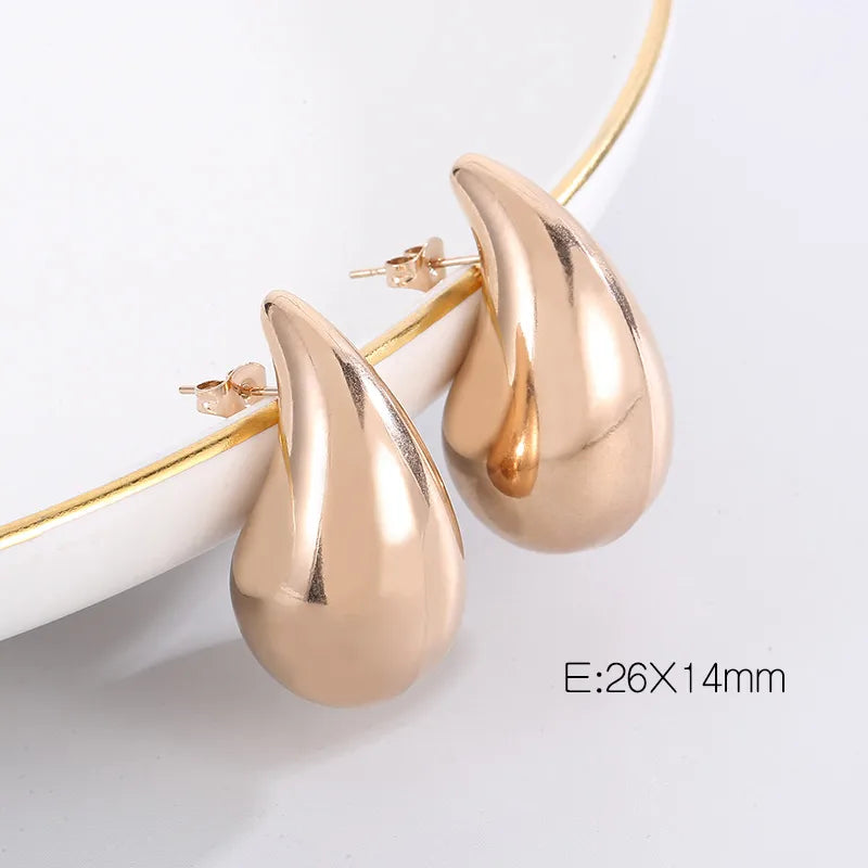 ROSE GOLD TEAR DROP EARRINGS – Silk Peaches - Main Image