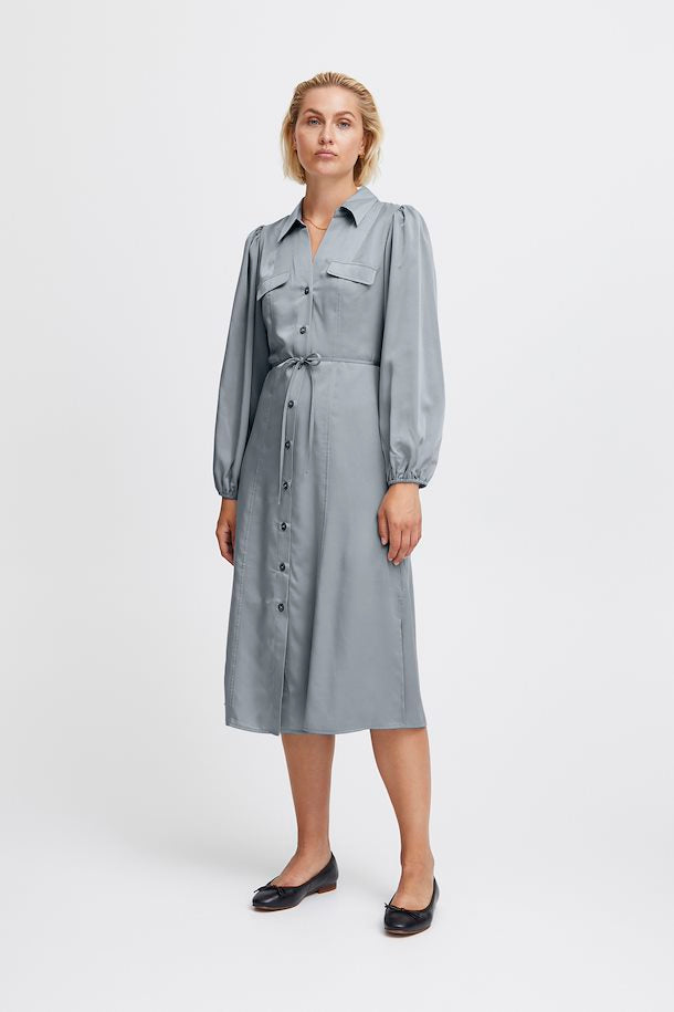 DONNA SATIN SHIRT DRESS Silk Peaches DONNA SATIN SHIRT DRESS Silk Peaches