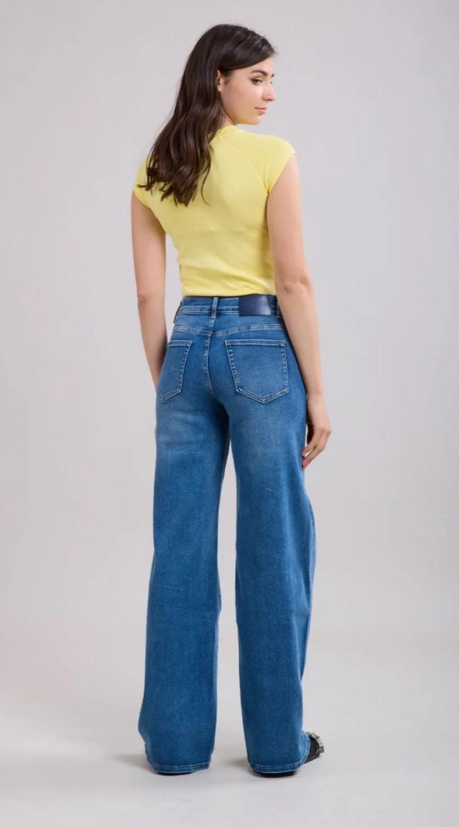 BLUE WIDE LEG JEANS