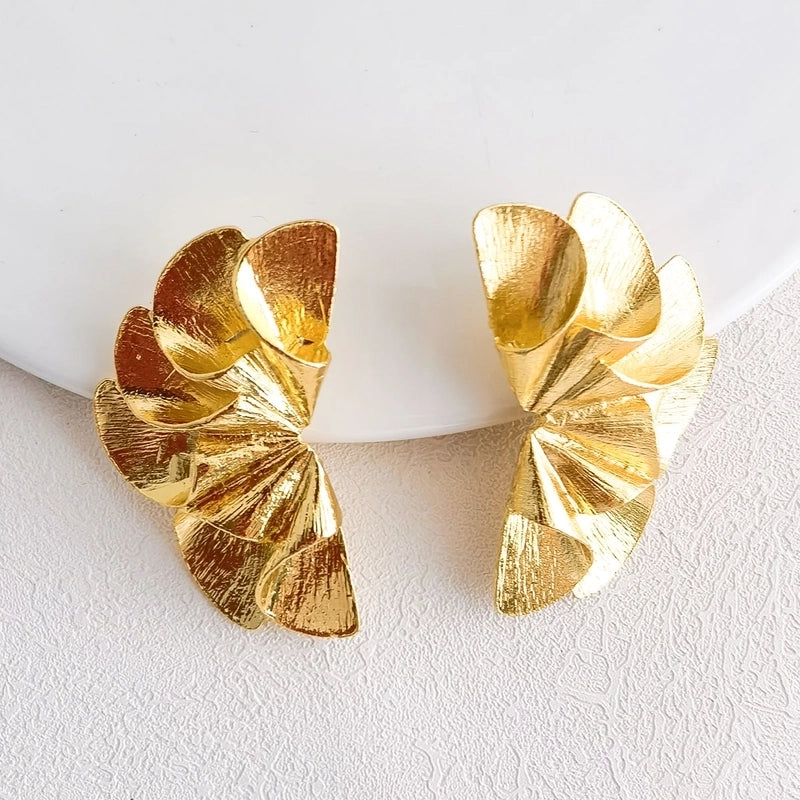 GOLD CONE STATEMENT EARRINGS