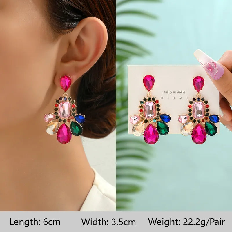COLOURED STONE STATEMENT EARRINGS