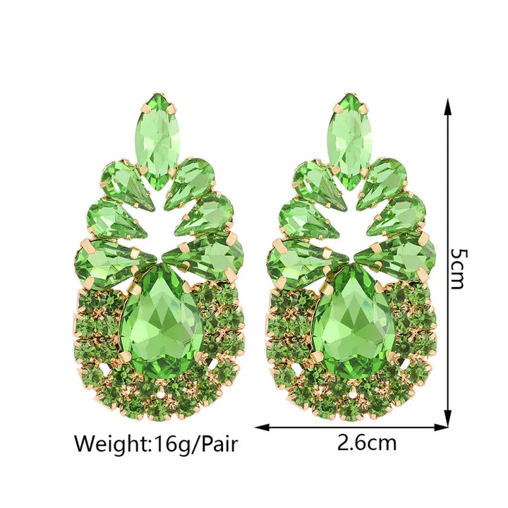 Green Water Droplet Earring