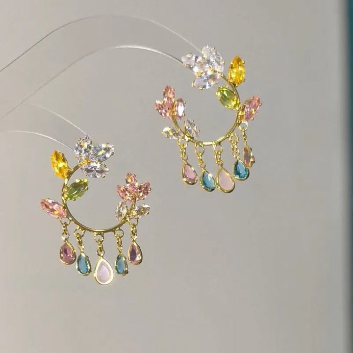 Colourful Droplet Hoop Earring