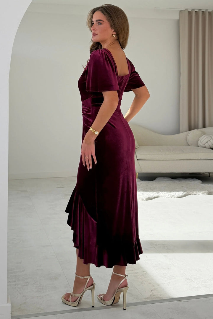 Leona Velvet Berry Dress