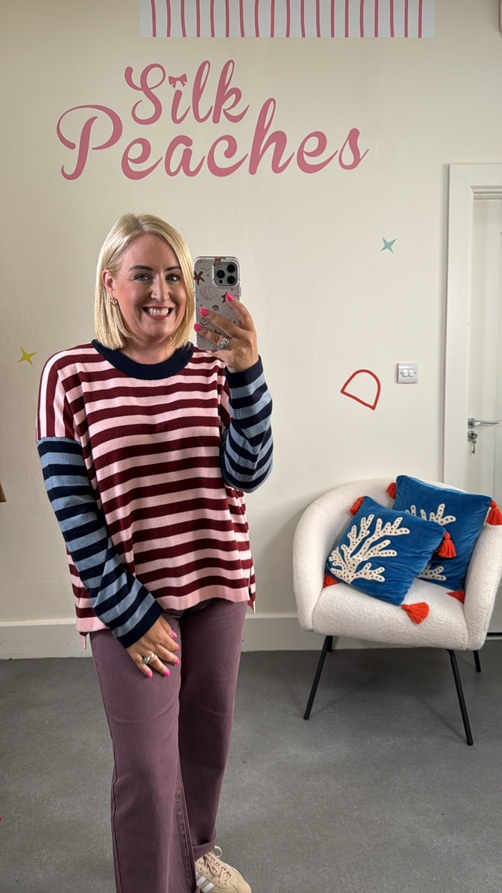 PERSAN PINK SWEATER-SCARF SET