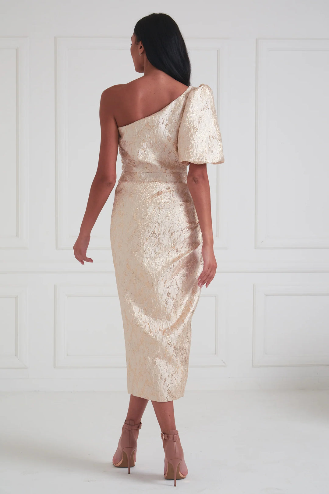 Diana Ruched Gold Dress