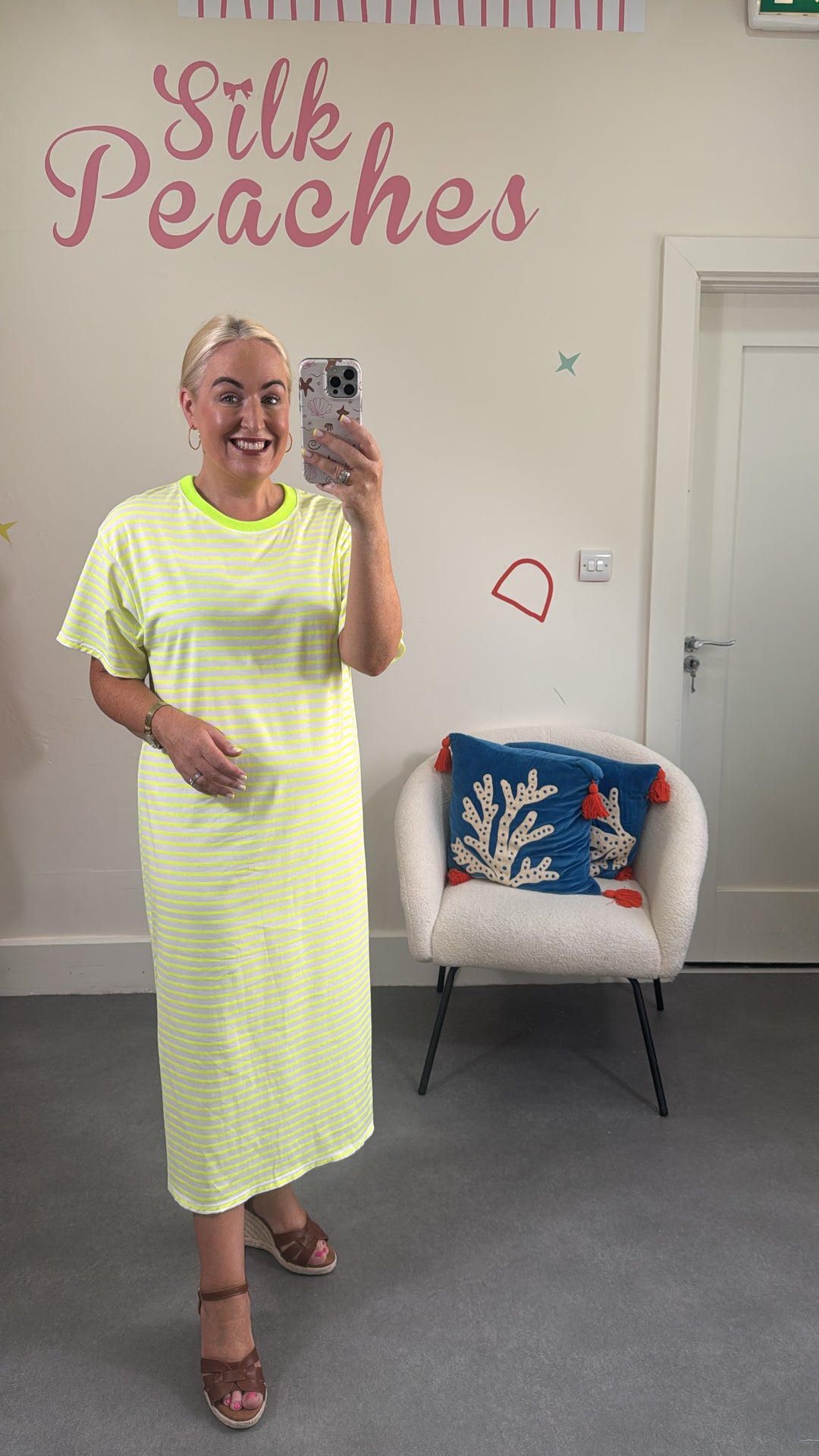 Neon Yellow Stripped Summer Dress
