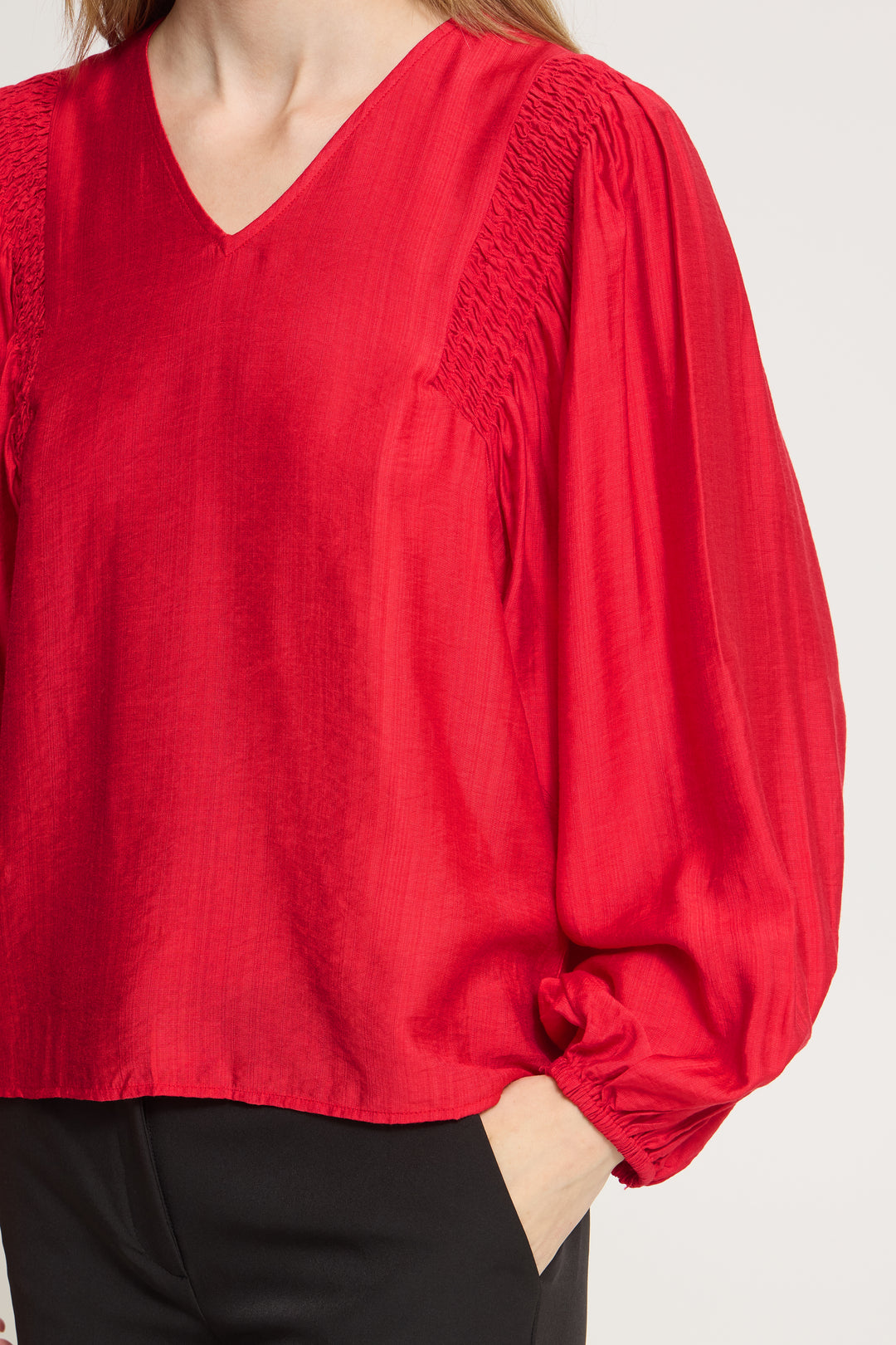 Imelda Red Long Sleve Top