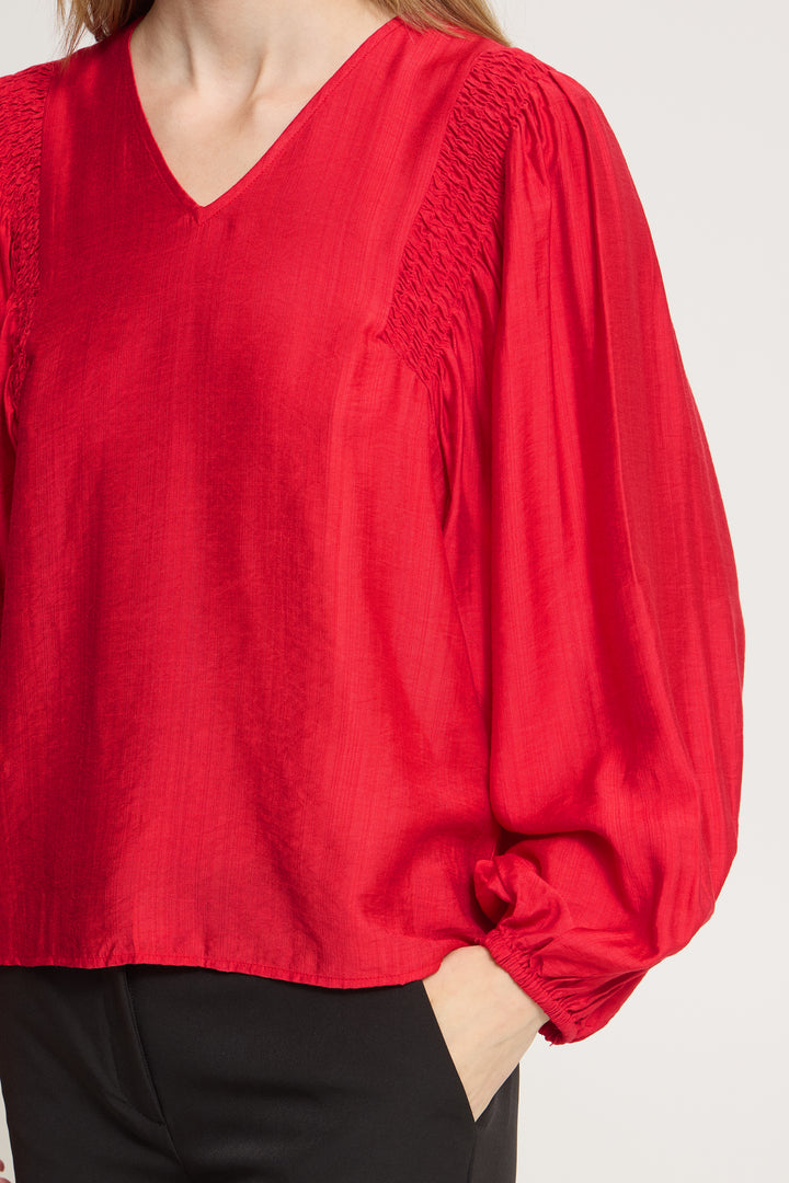 Imelda Red Long Sleve Top