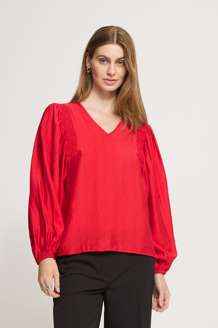 Imelda Red Long Sleve Top