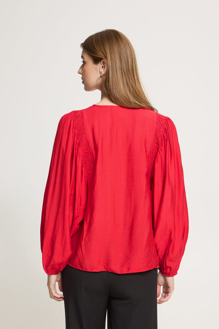 Imelda Red Long Sleve Top