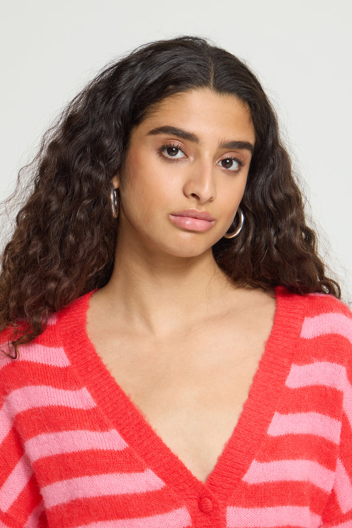 Blush Striped Wooly Cardigan