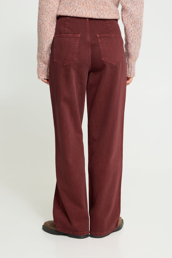 Avena Burgundy Wide Leg Jeans