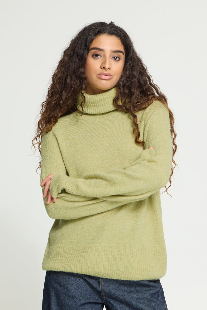 Leek Green Polo Jumper