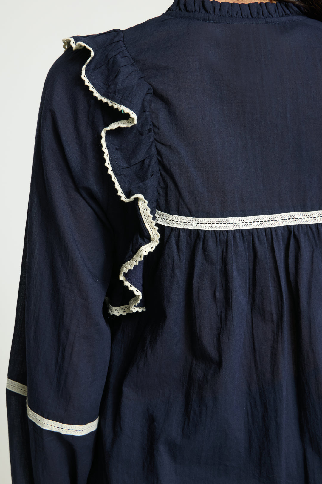 Oliana Navy Embroiderd Top
