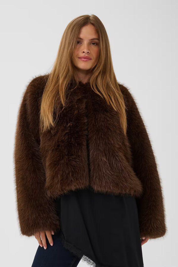 Canan Cropped Faux Fur Jacket