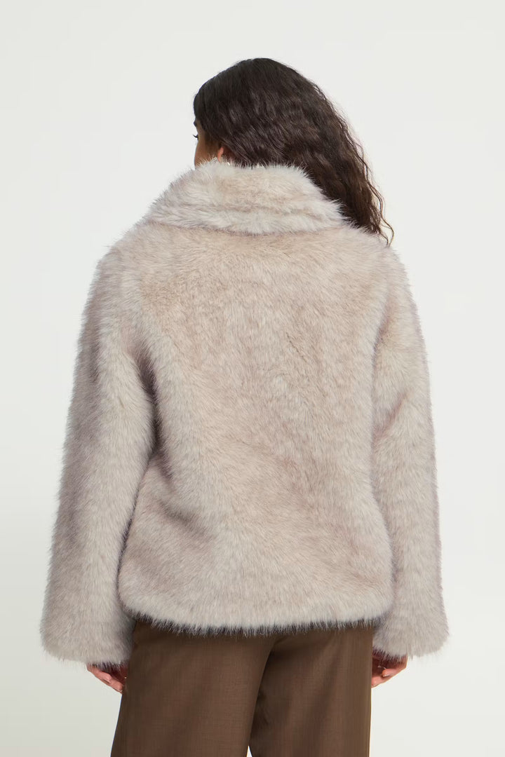 Hayana Stone Faux Fur Coat