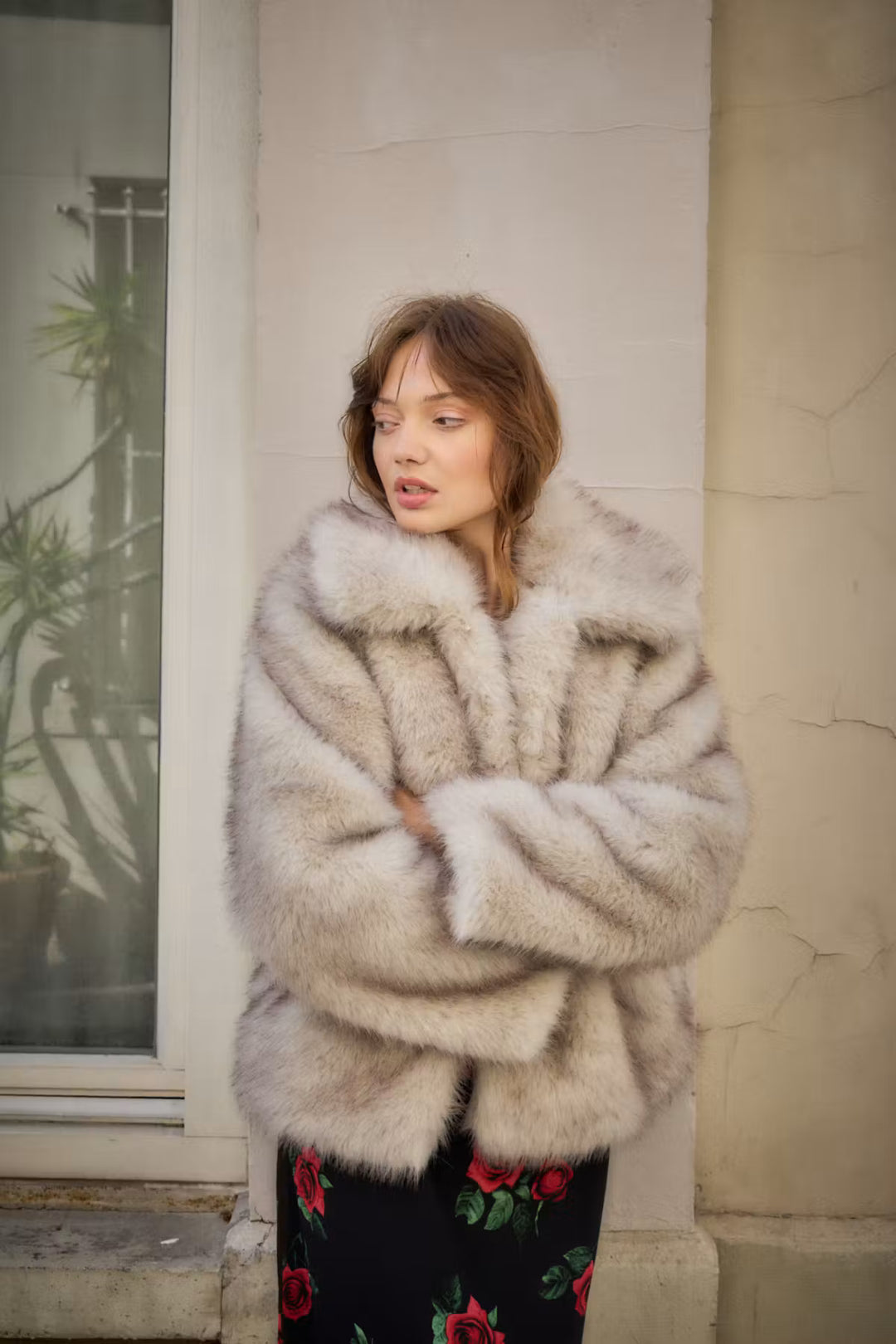Hayana Stone Faux Fur Coat