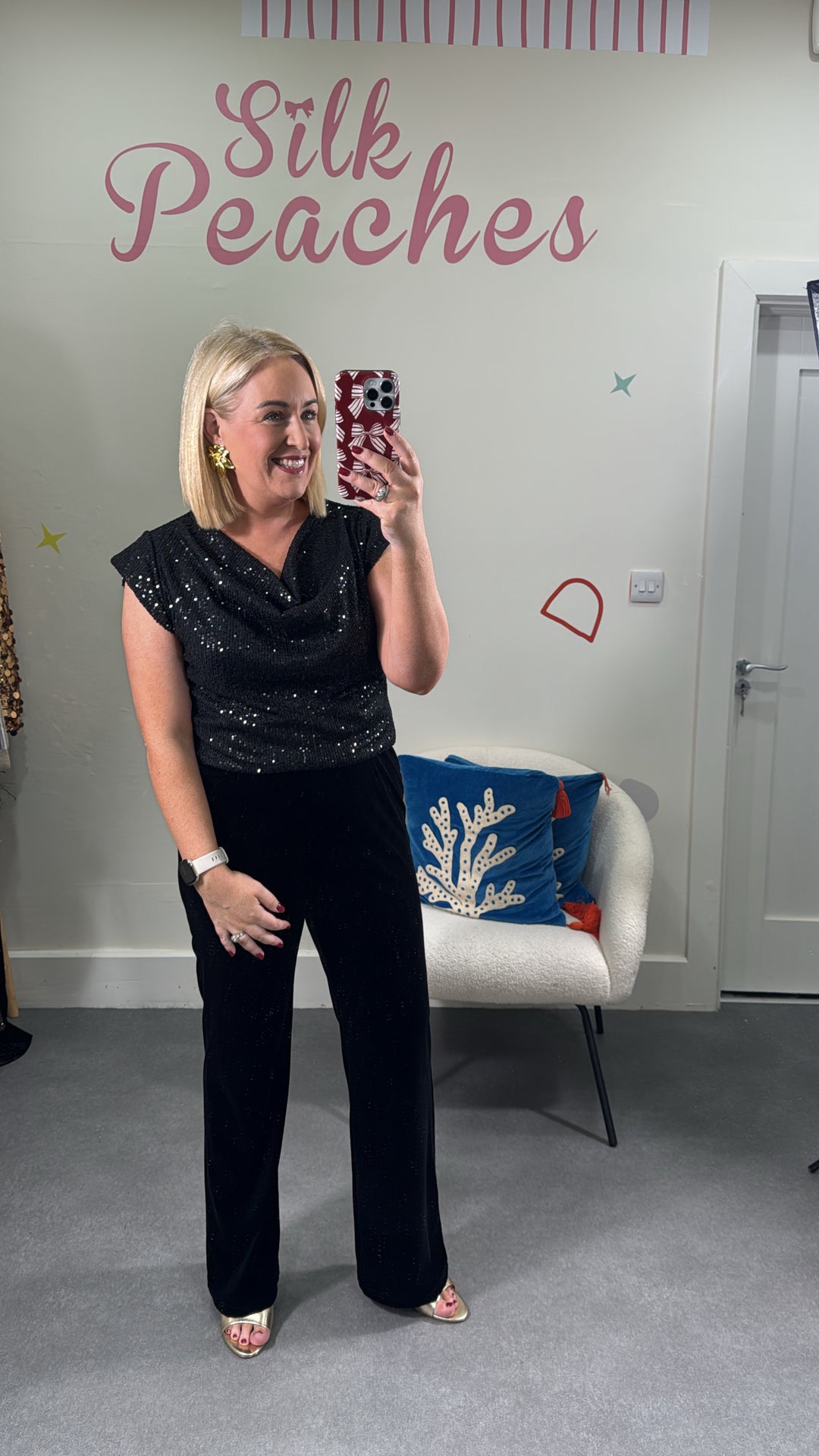 Grace black velvet trouser