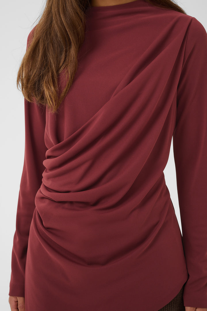 Camma Burgandy Long Sleve Blouse