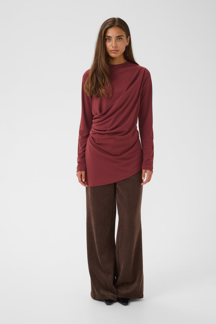Camma Burgandy Long Sleve Blouse