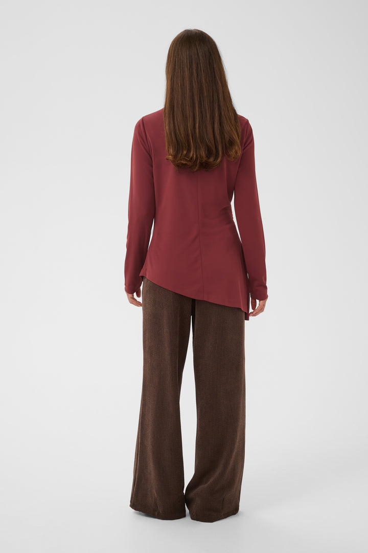 Camma Burgandy Long Sleve Blouse