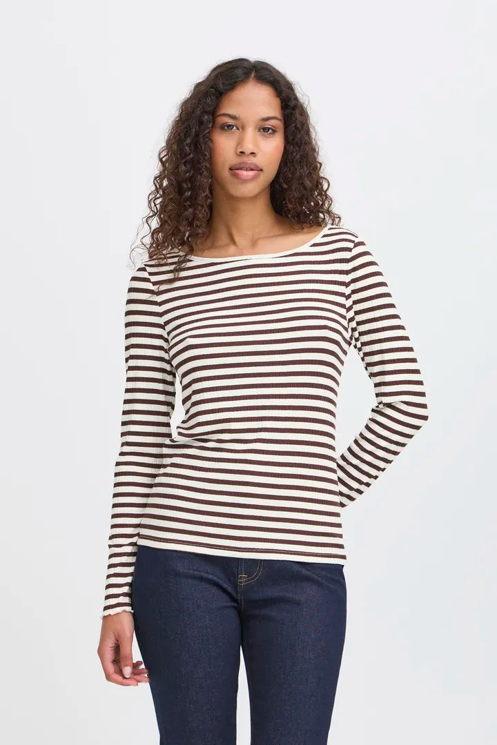 CELLA LONG SLEEVE T-SHIRT BROWN