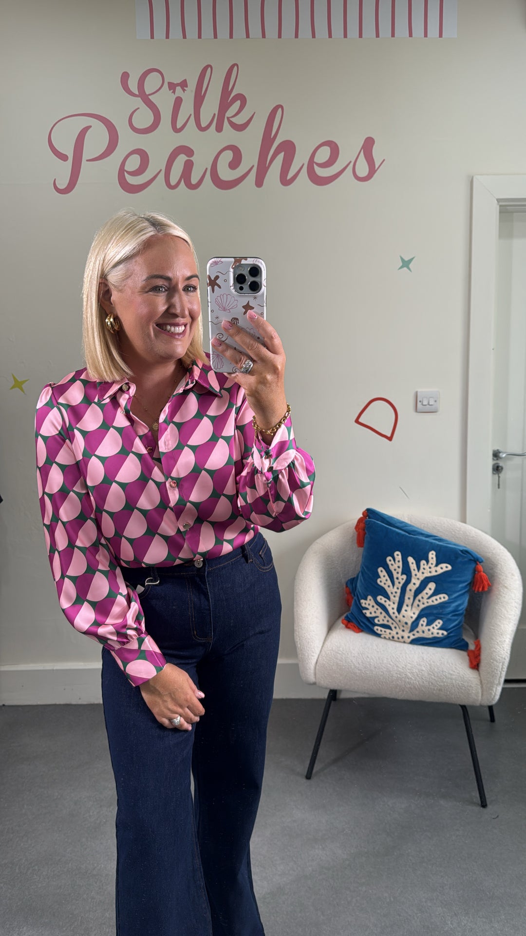 Pink Gold Button Up Blouse