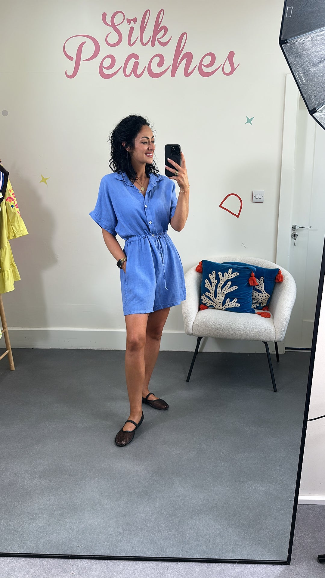 Blue Linen Playsuit