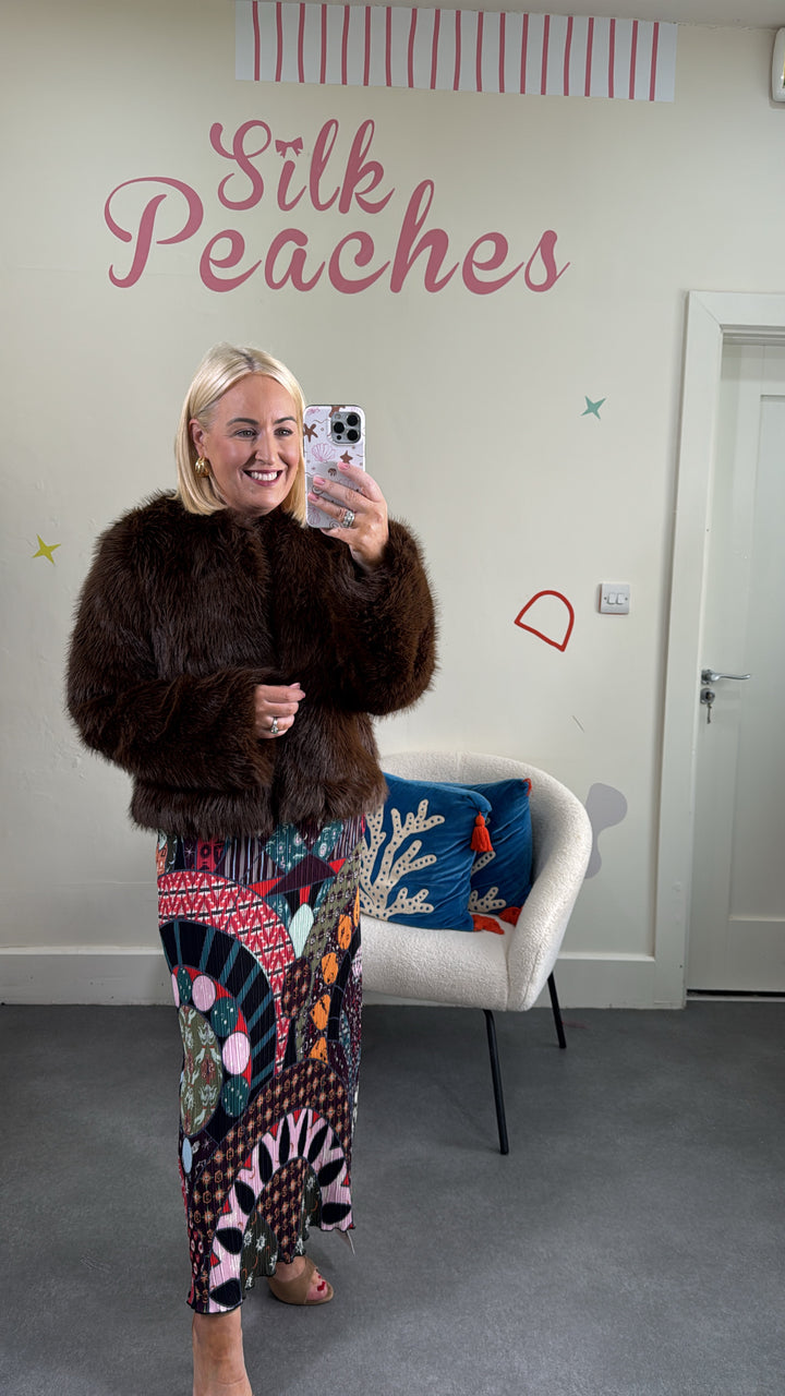 Canan Cropped Faux Fur Jacket