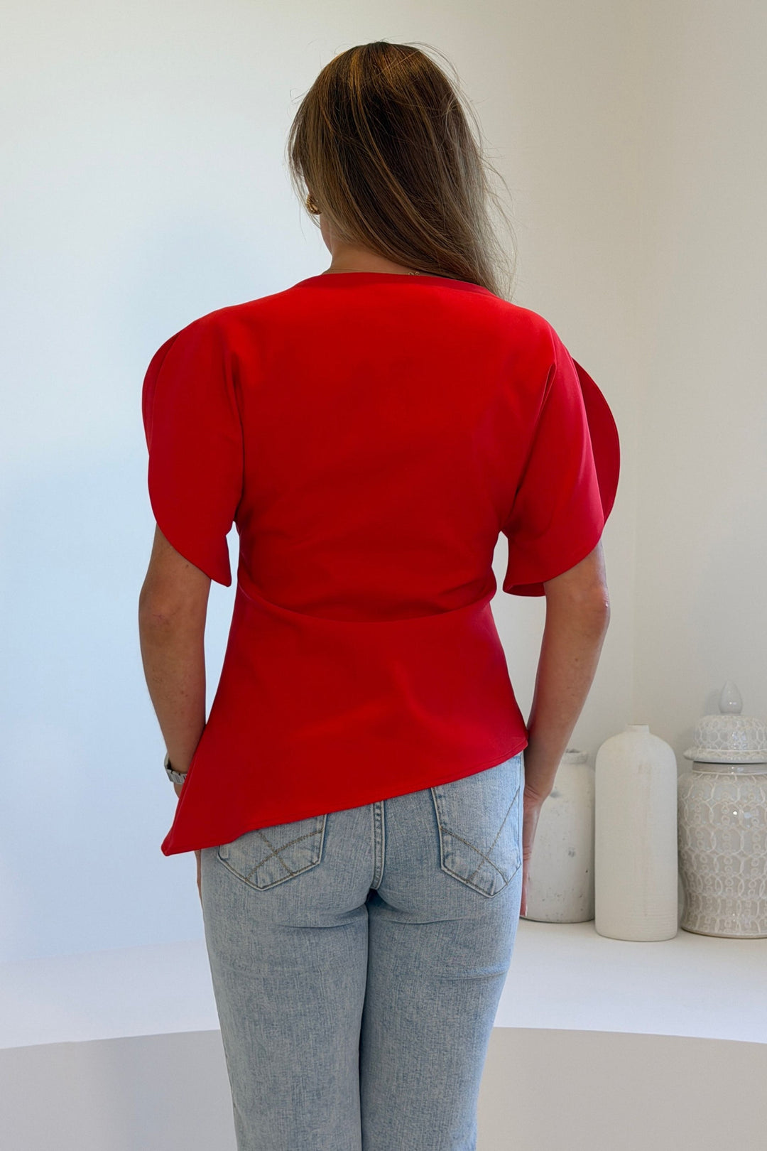 LilyMae Asymetric Red Top