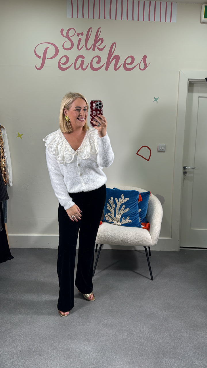 Grace black velvet trouser