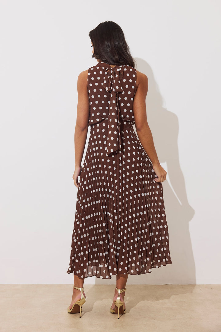 Milly Polka Dot Pleat Dress