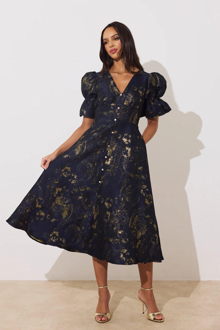 Callie Midnight Metallic Dress