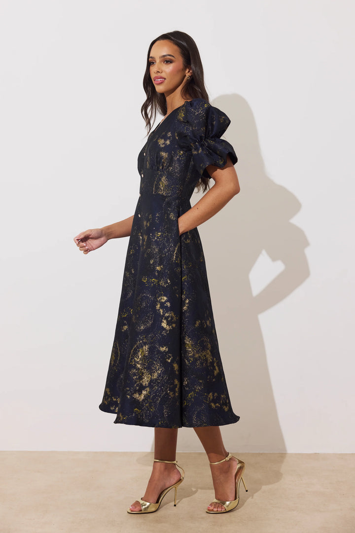 Callie Midnight Metallic Dress