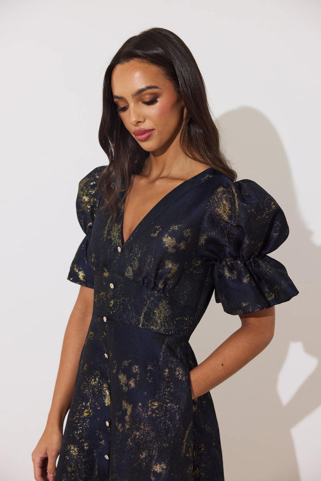 Callie Midnight Metallic Dress
