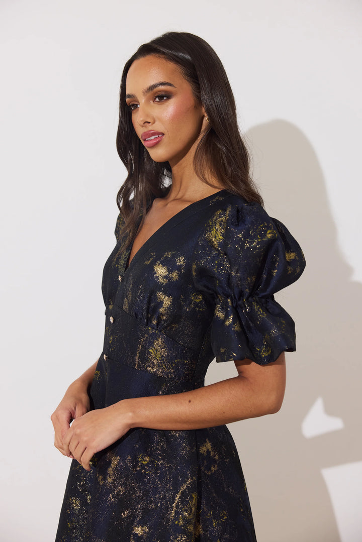 Callie Midnight Metallic Dress