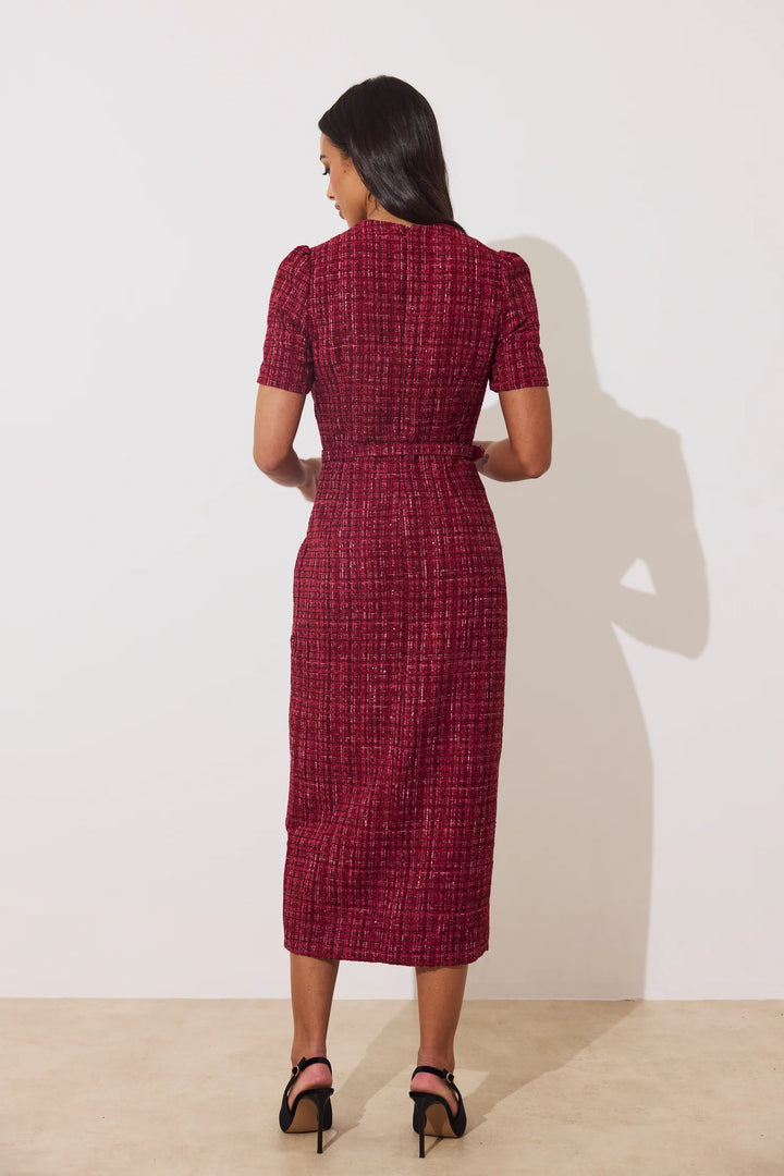 Harriet Oxblood Tweed Dress