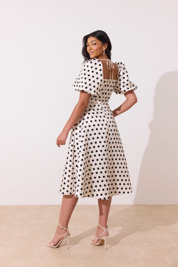 Audrey Polka Dot Puff Sleeve