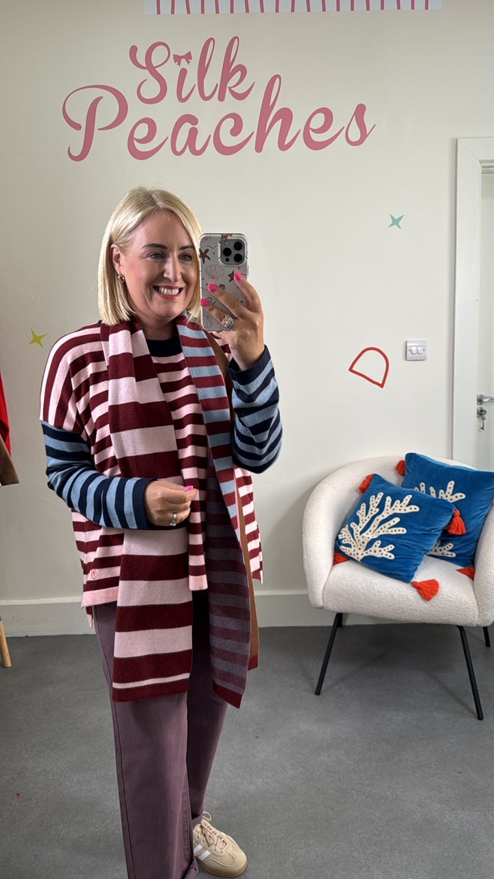 PERSAN PINK SWEATER-SCARF SET