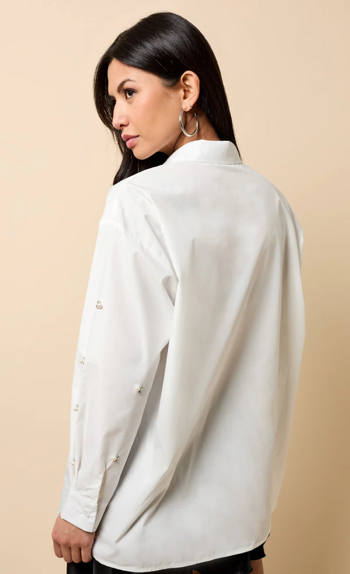 WHITE EMBELISHED SHIRT