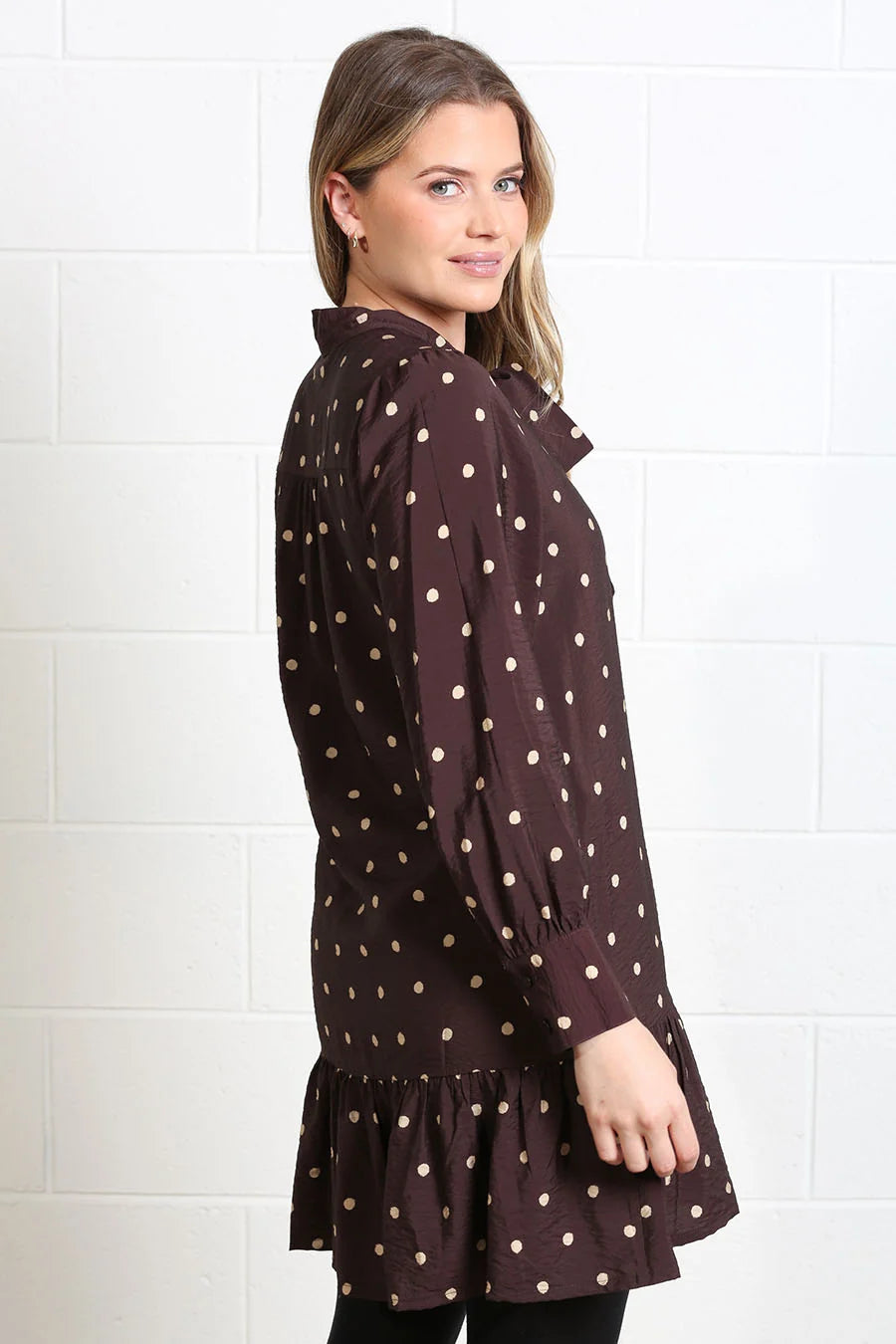 Annabelle Dress Brown Dot
