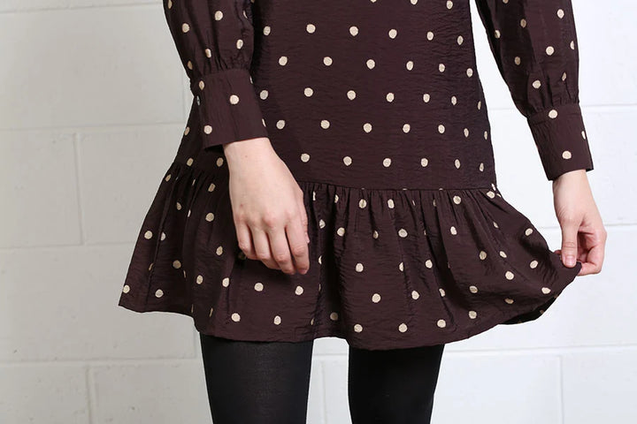 Annabelle Dress Brown Dot