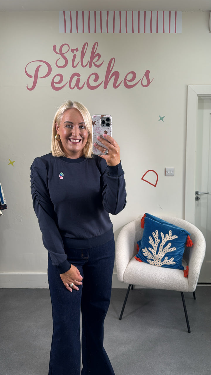 Seahorse Navy Top