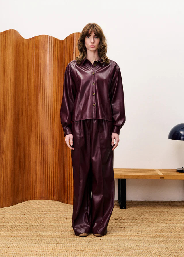 SIMONE BORDEAUX SHIRT