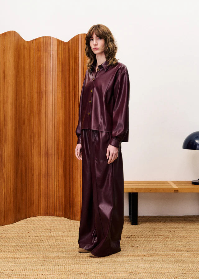 SIMONE BORDEAUX SHIRT