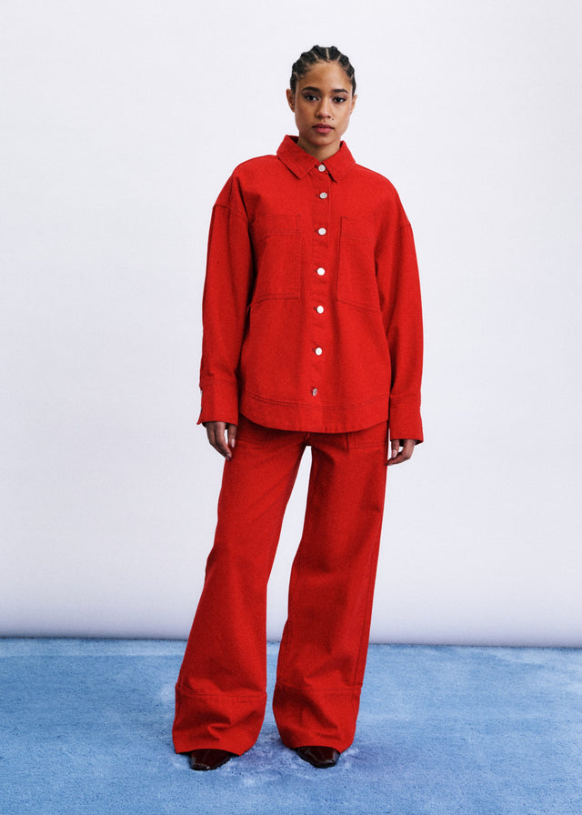 Denim Red Overshirt