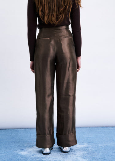 Ascot Brown Satin Trousers